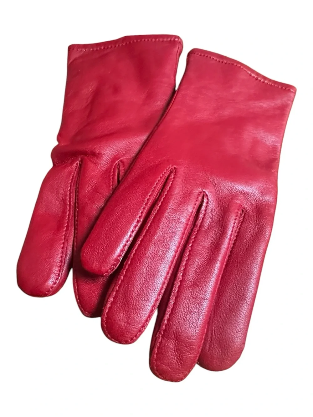 Preston & York Red Leather Women's Gloves